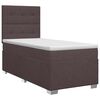 vidaXL Spyruoklinė lova su čiužiniu Tamsiai rudas 90 x 200 cm Audinys