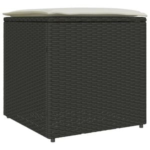 vidaXL Pagalvėlės dėžutė su saugykla Juoda 50 x 50 x 50 cm poliratanas