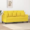 vidaXL Dvivietė sofa, &scaron;viesiai geltonos spalvos, 140cm, audinys