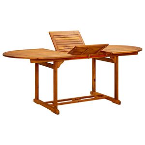 vidaXL Sodo stalas, (150-200)x100x75 cm, akacijos medienos masyvas
