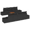 vidaXL Sodo Sofų Rinkinys su pagalve 9 pcs Juoda poliratanas