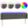 vidaXL Galvūgalis su LED, tamsiai pilkas, 163x16x78/88cm, aksomas
