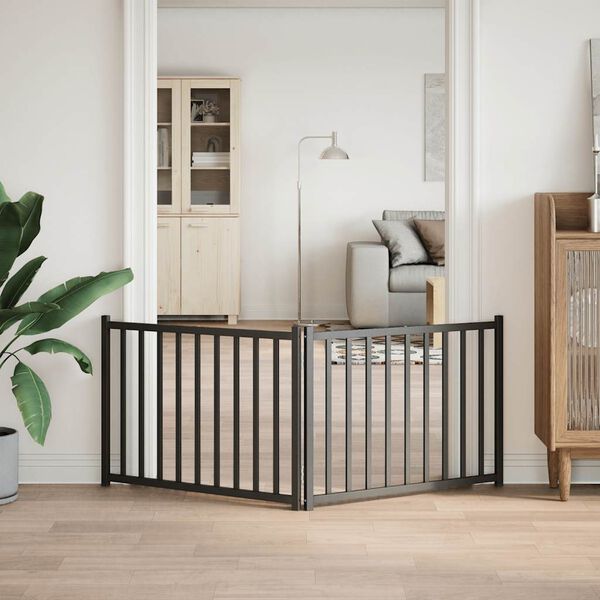 vidaXL Varteliai &scaron;unims, 2 segmentai, juodi, 160cm, eglės masyvas