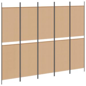 vidaXL 5-Panelis kambario skydas Smėlio 250 x 200 cm Audinys