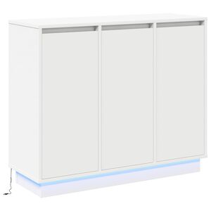 vidaXL LED Bufetas Balta 90 x 32 x 75 cm Apdirbta mediena