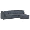 vidaXL Modulinė sofa su pakoja ir pagalvėlėmis, aksominė, tamsiai pilka