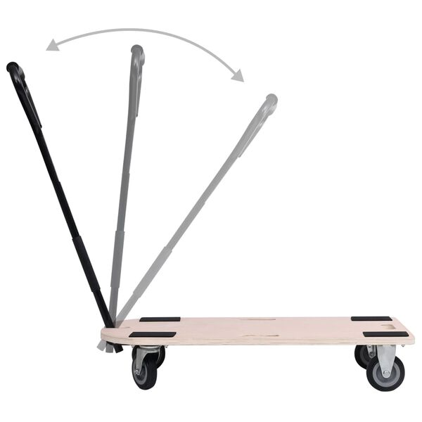 vidaXL Vežimėlis su 4 ratais ir rankena, 250kg