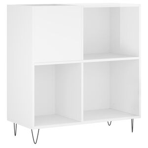 vidaXL Vinilinių plok&scaron;telių spintelė, balta, 84,5x38x89cm, mediena