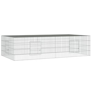 vidaXL Triu&scaron;ių narvas, 2 segmentai, 220x110x55cm, galvanizuota geležis