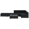 vidaXL Sodo komplektas su pagalvėlėmis, 6 dalių, juodas, poliratanas