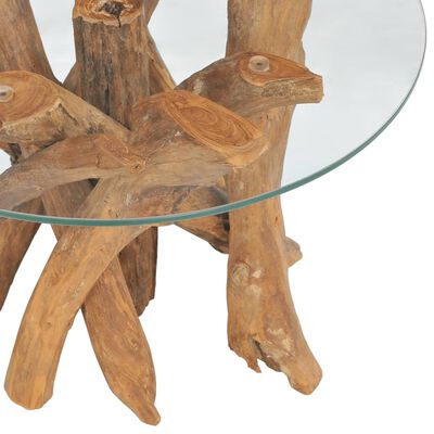 vidaXL Kavos staliukas, masyvi tikmedžio mediena, 60 cm