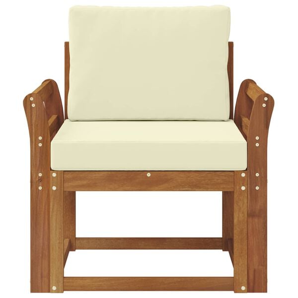 vidaXL Lauko sofa Tvirta akacijos mediena ir poliesteris Natūrali