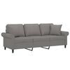 vidaXL Trivietė sofa su pagalvėmis, tamsiai pilka, 180cm, audinys
