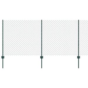 vidaXL Grandininės tvoros su stulpeliu 10 x 1 m PVC dengtas plienas