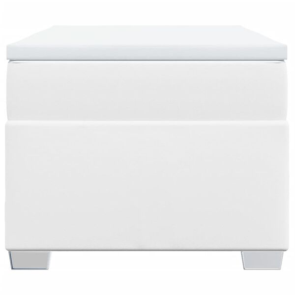 vidaXL Lova su spyruoklėmis ir čiužiniu, balta, 80x200cm, dirbtinė oda