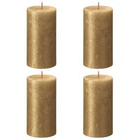 Bolsius Žvakės Shimmer, 4vnt., auksinės, 130x68mm, cilindro formos