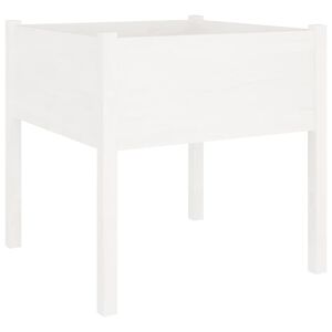 vidaXL Sodo lovelis, baltas, 70x70x70cm, pu&scaron;ies medienos masyvas