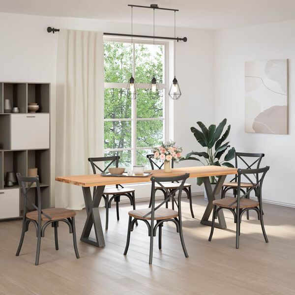 vidaXL Valgomojo stalo kojos, 2 vnt., antracito spalvos, 50x(72-73,3) cm, plienas