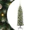 vidaXL Dirbtinis lieknas Kalėdų medis Žalia ir balta 120 cm