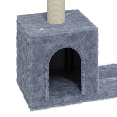 vidaXL Draskyklė katėms su stovais iš sizalio, šviesiai pilka, 60cm