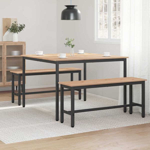 vidaXL Valgomojo stalas Natūrali 110 x 110 x 75 cm