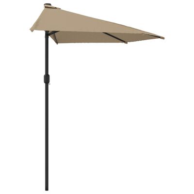 vidaXL Balkono skėtis su aliuminio stulpu, 270x144cm, smėlio sp.