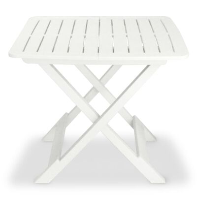 vidaXL Sulankstomas bistro baldų komplektas, 3d., baltas, plastikas