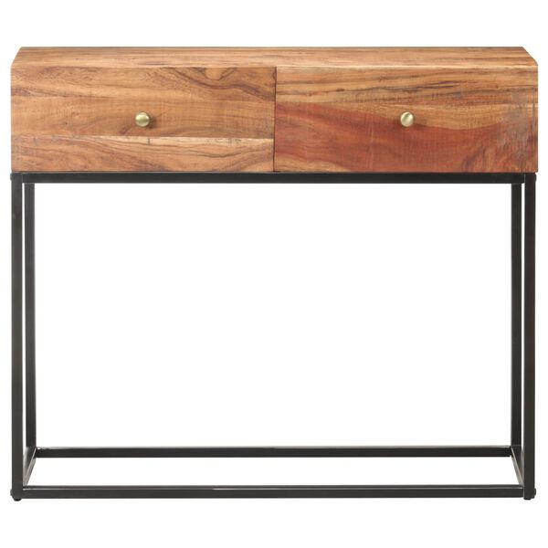 vidaXL Konsolinis staliukas, 90x35x75cm, neapdorota akacijos mediena