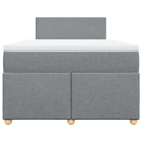 vidaXL Lova su spyruoklėmis ir čiužiniu, pilka, 120x200cm, audinys