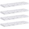 vidaXL Sieninė lentyna 4 vnt. Balti marmuro 80 x 23,5 x 3,8 cm