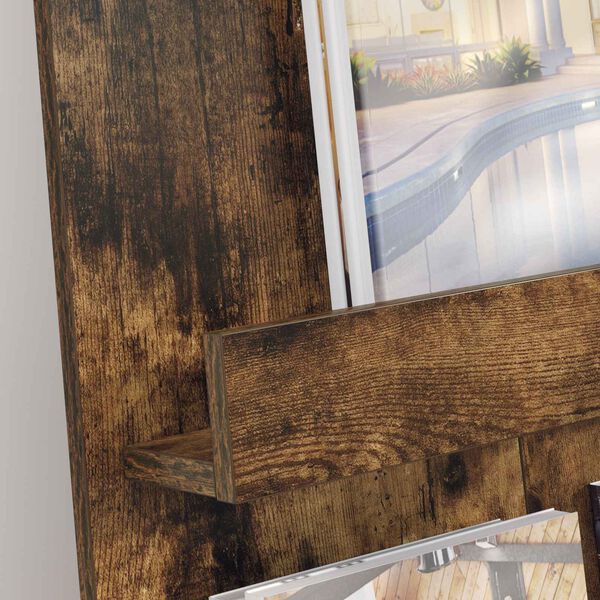 vidaXL Žurnalų stovas Rūkyta ąžuolas 51 x 11 x 102 cm Apdirbta mediena