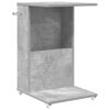 vidaXL &Scaron;oninis stalas Betono pilka 40 x 35 x 60 cm Apdirbta mediena