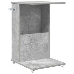 vidaXL &Scaron;oninis stalas Betono pilka 40 x 35 x 60 cm Apdirbta mediena