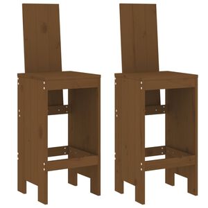 vidaXL Baro taburetės, 2vnt., medaus rudos, 40x42x120cm, pu&scaron;is