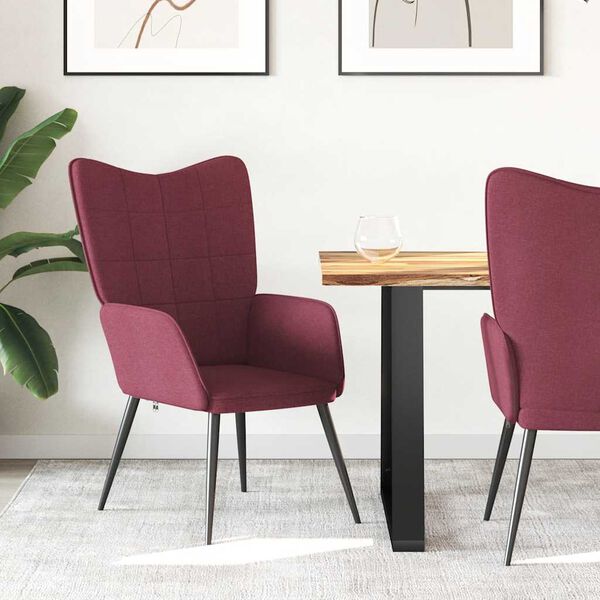 vidaXL Poilsio kėdė, raudonojo vyno spalvos, audinys