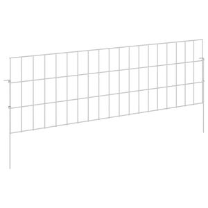 vidaXL Sodo tvora su kuoliukais 48 vnt. 95 x 30 cm Sidabrinė