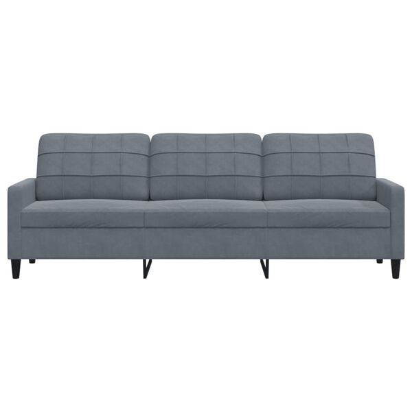 vidaXL Trivietė sofa, tamsiai pilkos spalvos, 210cm, aksomas