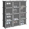 vidaXL Storage Cube Organizer su 12 kubelių ir durelėmis Black PP