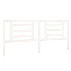 vidaXL Lovos galvūgalis, baltas, 206x4x100cm, pu&scaron;ies medienos masyvas