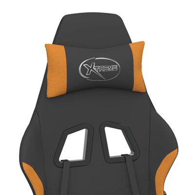 vidaXL Masažinė žaidimų kėdė, juodos ir oranžinės spalvos, audinys
