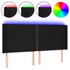 vidaXL Galvūgalis su LED, juodos spalvos, 203x16x118/128cm, audinys
