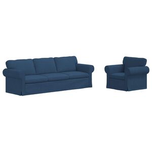 vidaXL Sofa 2 pcs Mėlyna Bendri matmenys: 245 x 82 cm (P X G x A)