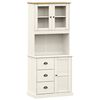 vidaXL Komoda VIGO, balta, 78x40x175cm, pu&scaron;ies medienos masyvas