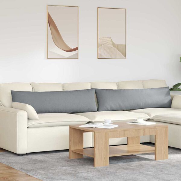 vidaXL Sofa Pagalvės 2 pcs &Scaron;viesiai pilka 145 x 40 cm audinys