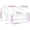 vidaXL Dvivietė sofa su pagalvėlėmis, tamsiai žalia, 140cm, aksomas
