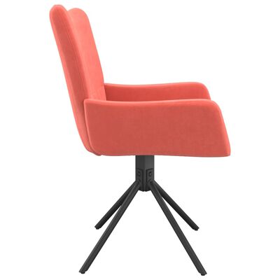 vidaXL Pasukamos valgomojo kėdės, 2vnt., rožinės spalvos, aksomas