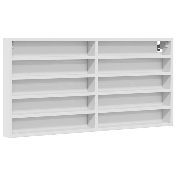 vidaXL Vitrininė spintelė, balta, 100x8,5x50cm, apdirbta mediena