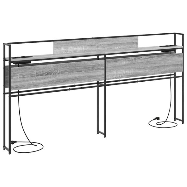 vidaXL Saugojimo galvos atlo&scaron;as su lentyna Pilka sonoma ąžuolo 200 cm