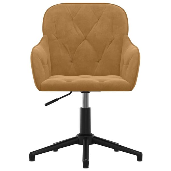 vidaXL Pasukama biuro kėdė, rudos spalvos, aksomas