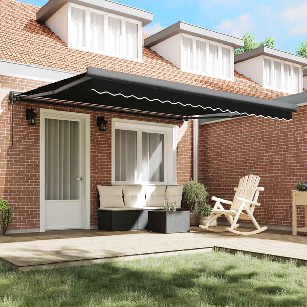 vidaXL Pavėsinė Juoda 400 &times; 300 cm Poliesteris ir aliuminis